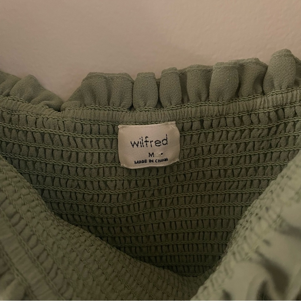 Aritzia Wilfred Laken‎ Mini Dress in Sage Frost - Picture 3 of 4